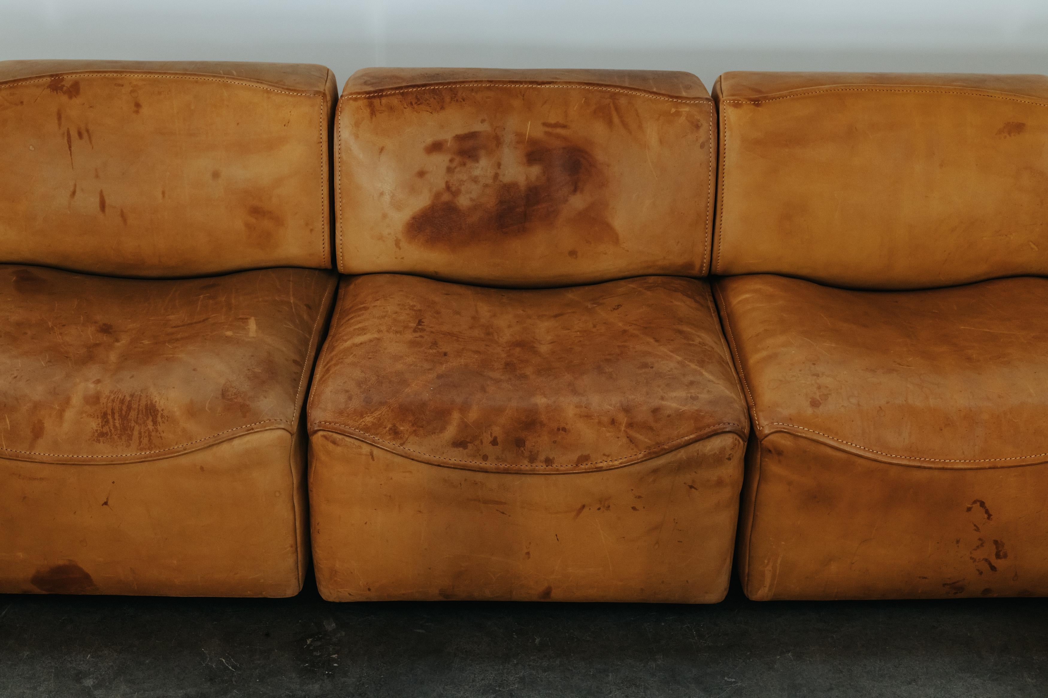 Canapé De Sede DS15 vintage en cuir cognac de Suisse, vers 1970 Bon état - En vente à Nashville, TN