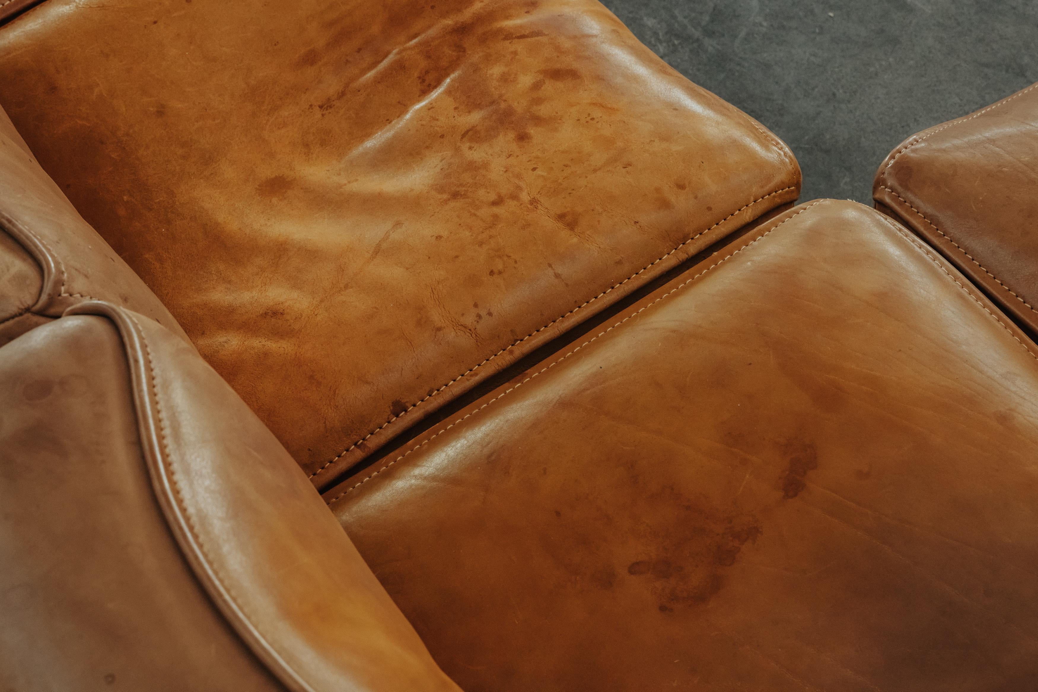 Canapé De Sede DS15 vintage en cuir cognac de Suisse, vers 1970 en vente 1