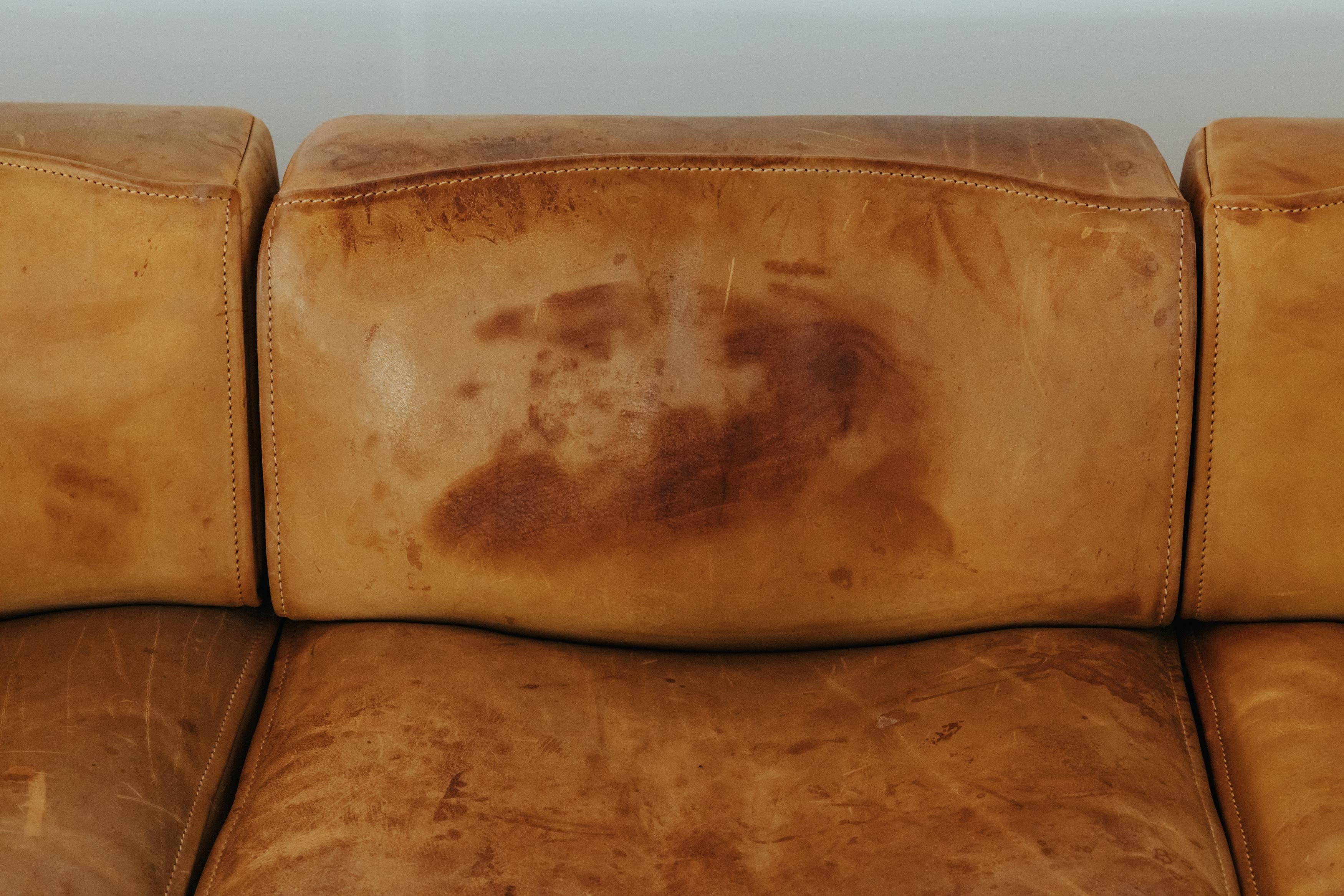 Canapé De Sede DS15 vintage en cuir cognac de Suisse, vers 1970 en vente 3