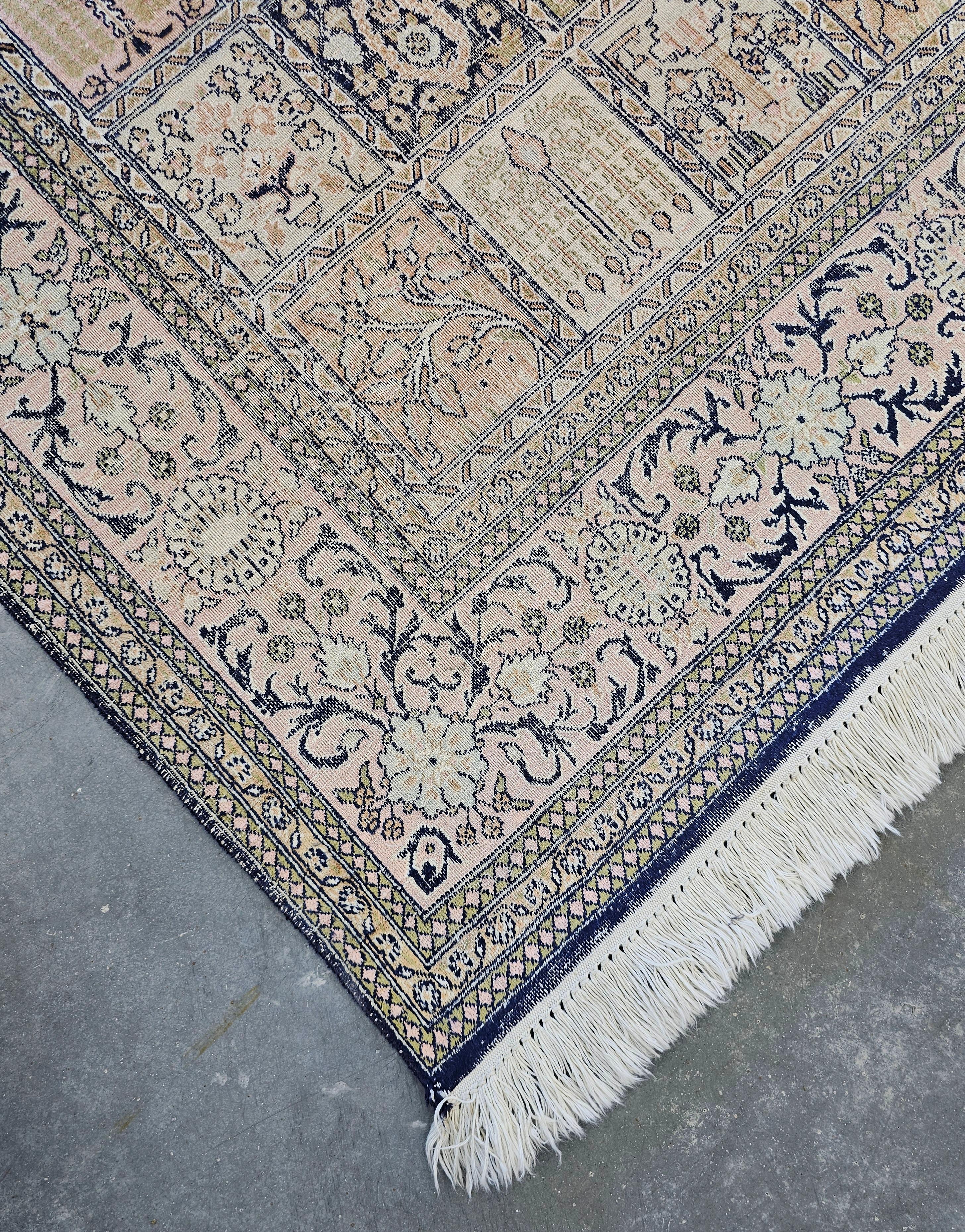 XL Vintage handgeknüpfter Seidenteppich „Garden of Paradise“ , Nepal 1950er Jahre (Nepalesisch) im Angebot