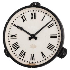 XL Vintage Industrial Cast Iron Gents of Leicester Factory Wall Clock, c.1930