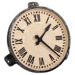 XL Antique Industrial Cast Iron Gents of Leicester Factory Wall Clock, c.1930