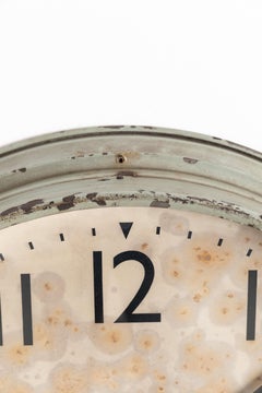 XL Vintage Industrial Metal Magneta Factory Railway Wall Clock, c.1940