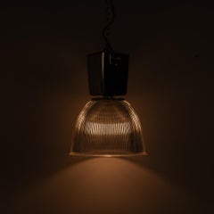XL Vintage Industrial Prismatic Glass Factory Lights by Holophane