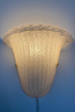 Applique murale vintage italienne en verre de Murano de style Régence en forme d'applique XL