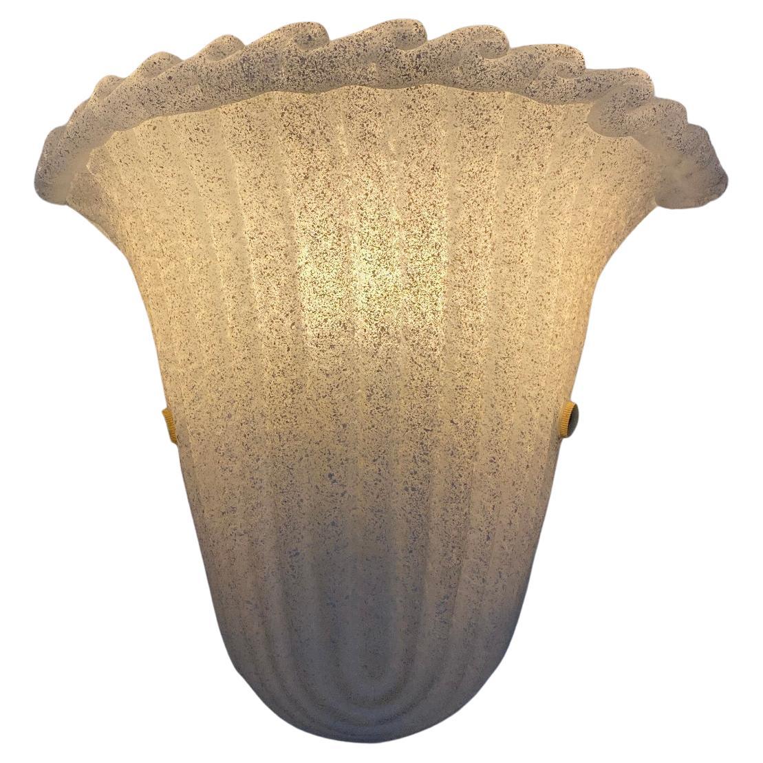 XL vintage Italian Murano Regency rustic glass wall lamp scone applique For Sale