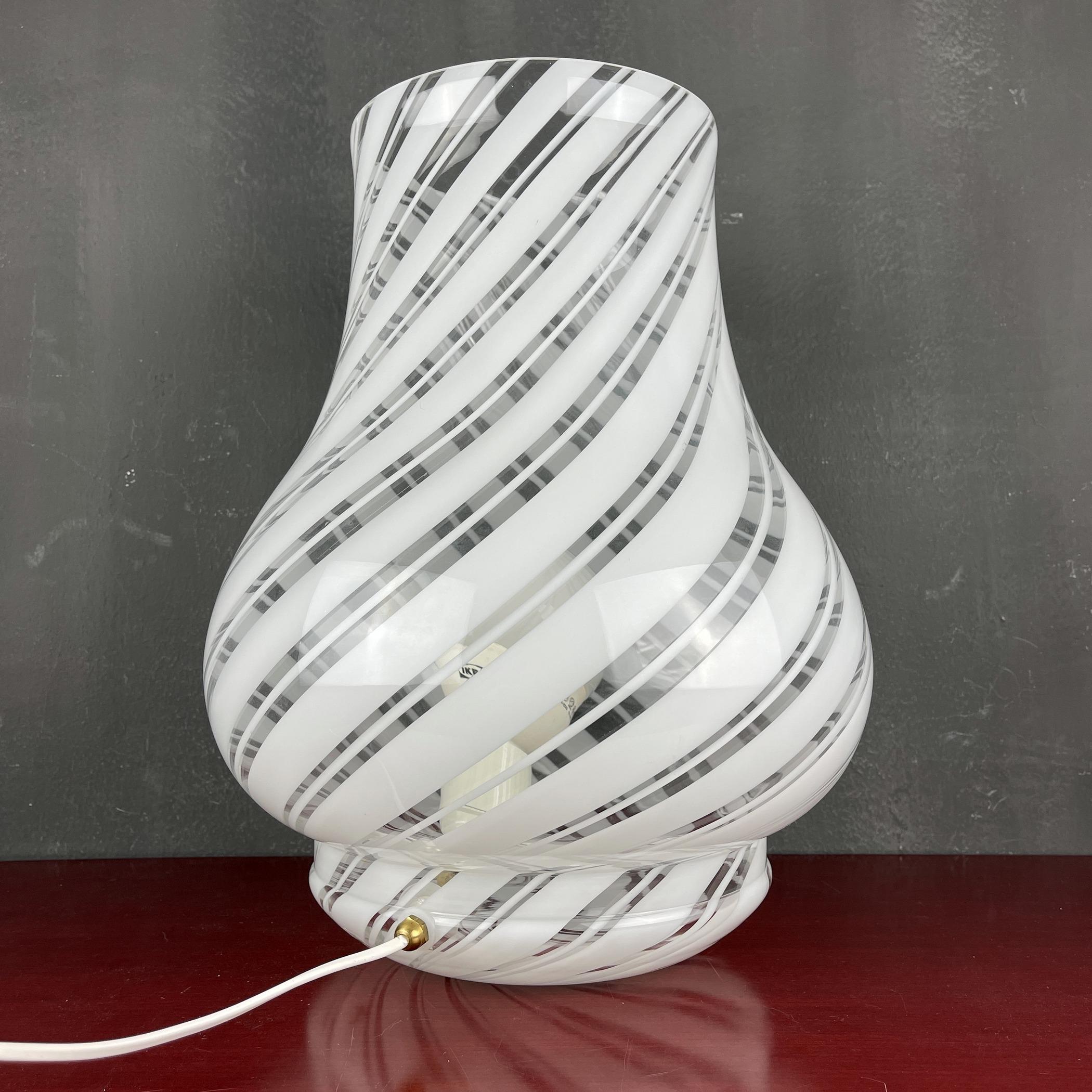 Italian Xl Vintage Murano Table Lamp G.G. Luce, Italy, 1980s For Sale