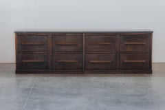 XL Vintage Oak Chest Of Drawers With A Blue Stone Top From France, Circa 1950