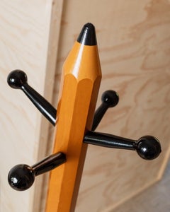 XL Vintage Pencil Coat Rack Made of Wood In Memphis Style Italy, 1980s