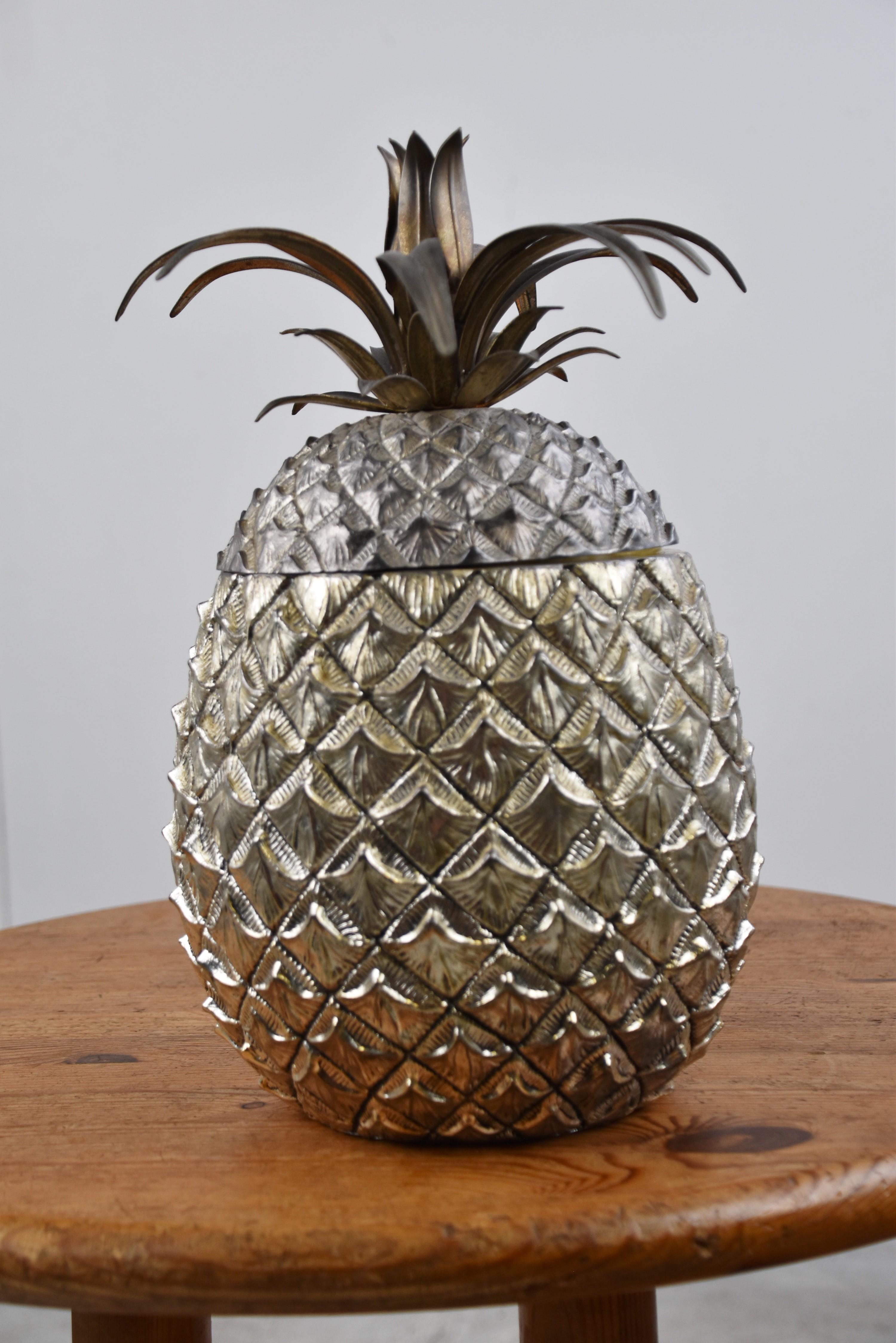 Hollywood Regency XL Vintage Pineapple Ice Bucket by Mauro Manetti, 1960s