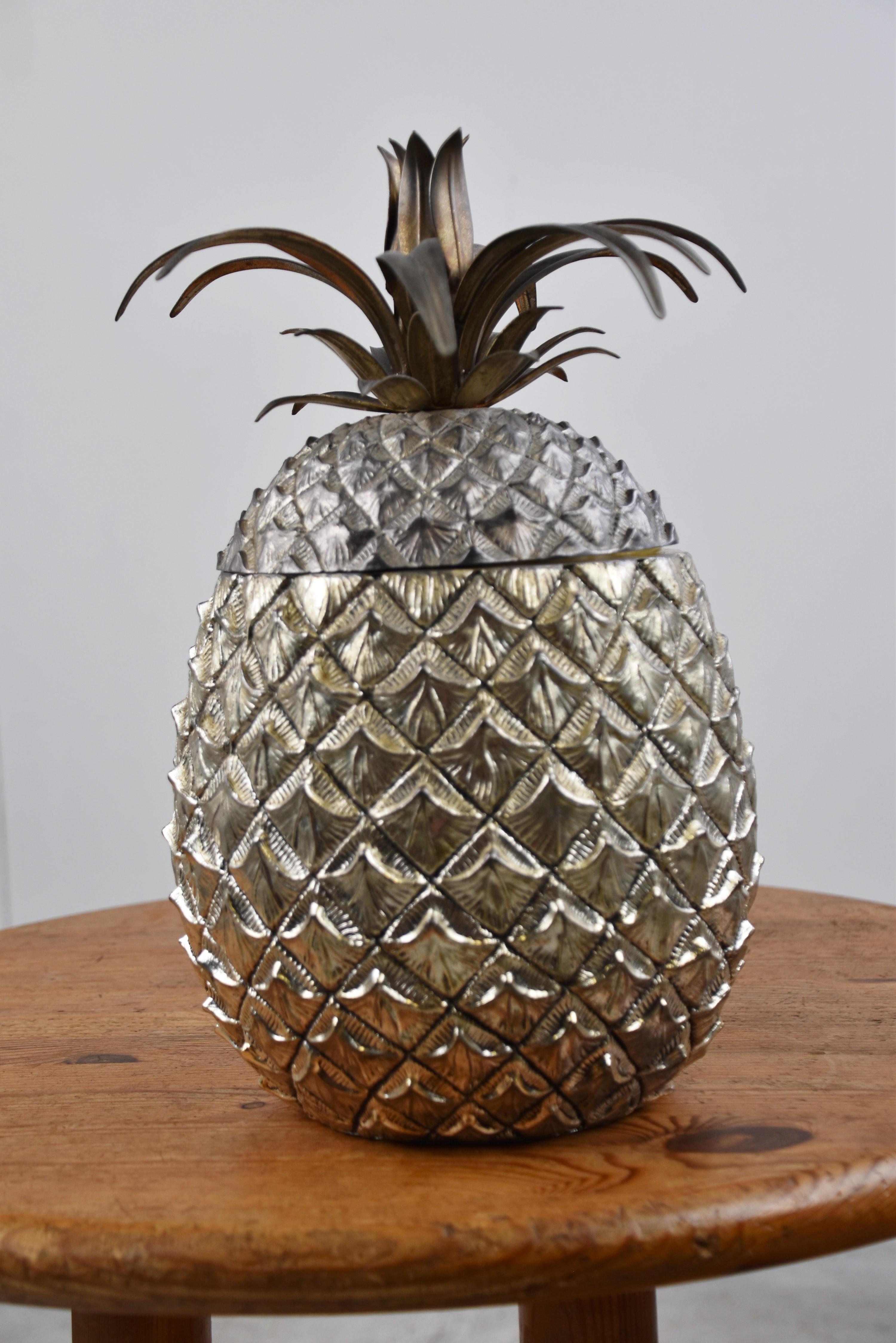 Hollywood Regency Seau à glace ananas XL vintage de Mauro Manetti, années 1960