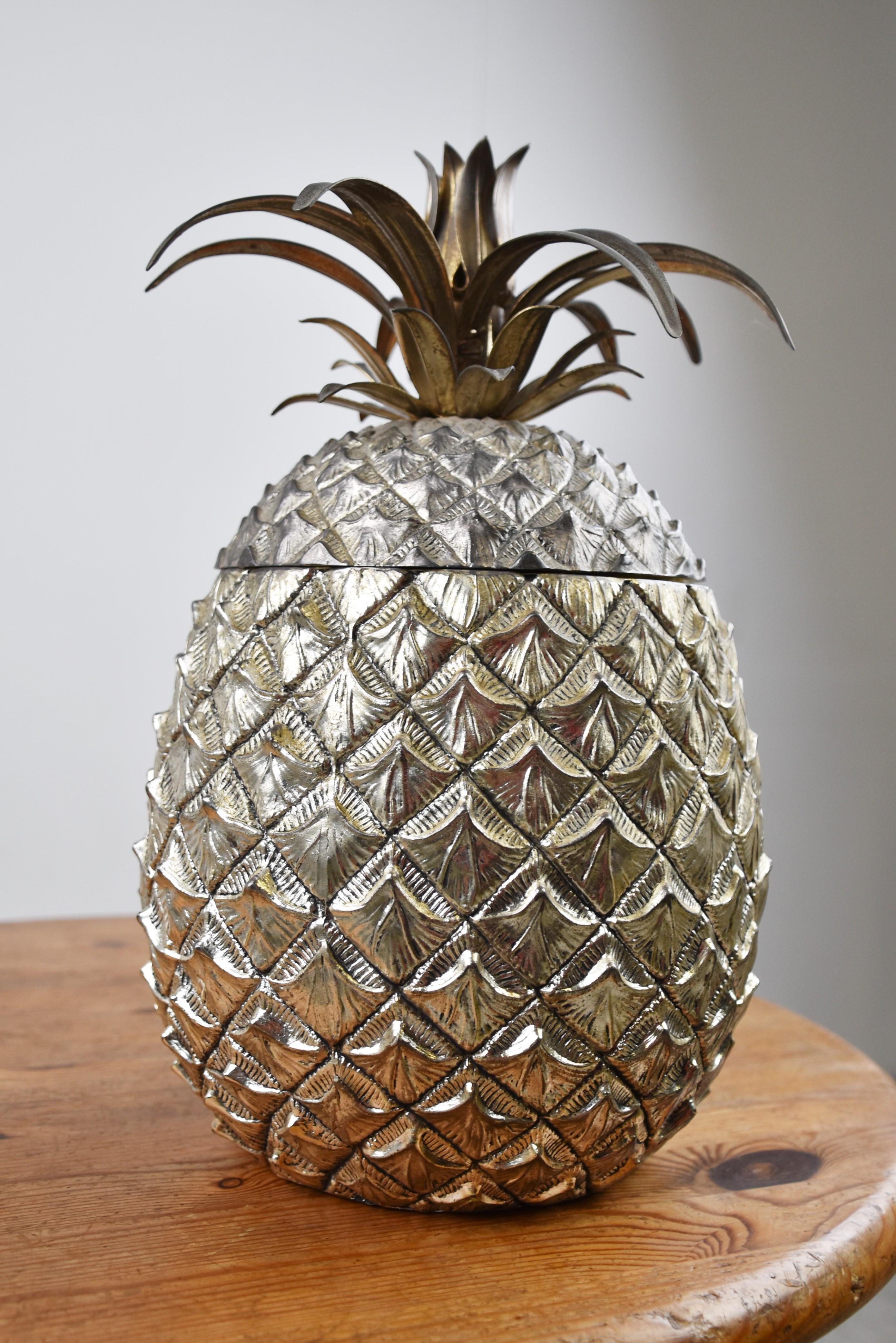 Italian XL Vintage Pineapple Ice Bucket by Mauro Manetti, 1960s