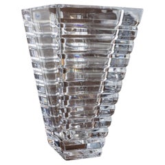 XL Vintage Rogaska Crystal Glasvase aus Italien, 1980er Jahre