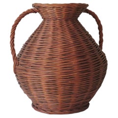 XL Vintage Vase in Wicker, 1960 France