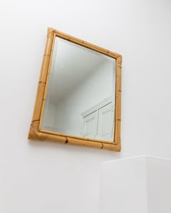 XL Wall Mirror of Bamboo Wood McM, 1940s