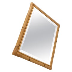 XL Wall Mirror of Bamboo Wood McM, 1940s XL Wall Mirror of Bamboo Wood McM, 1940s
