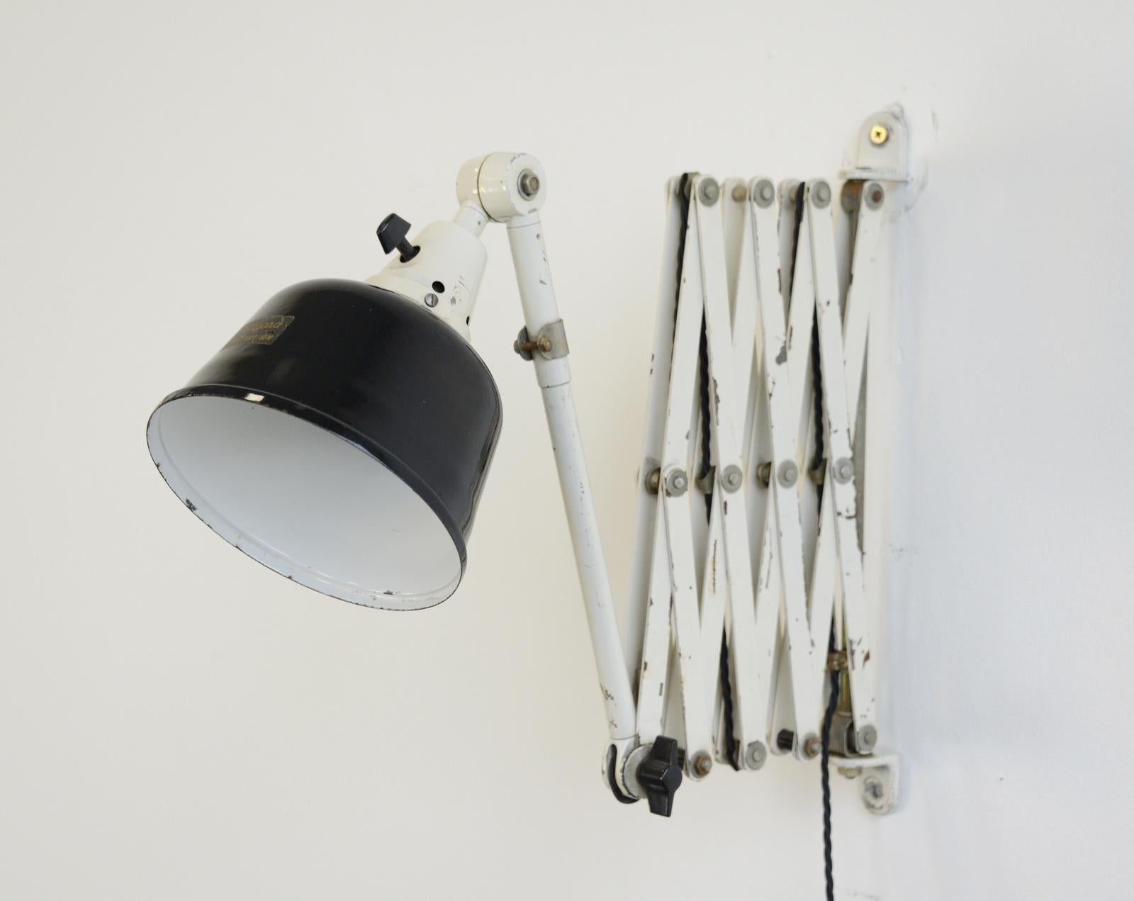 Extra Large Wall-Mounted Scissor Lamp by Midgard, circa 1940s 2