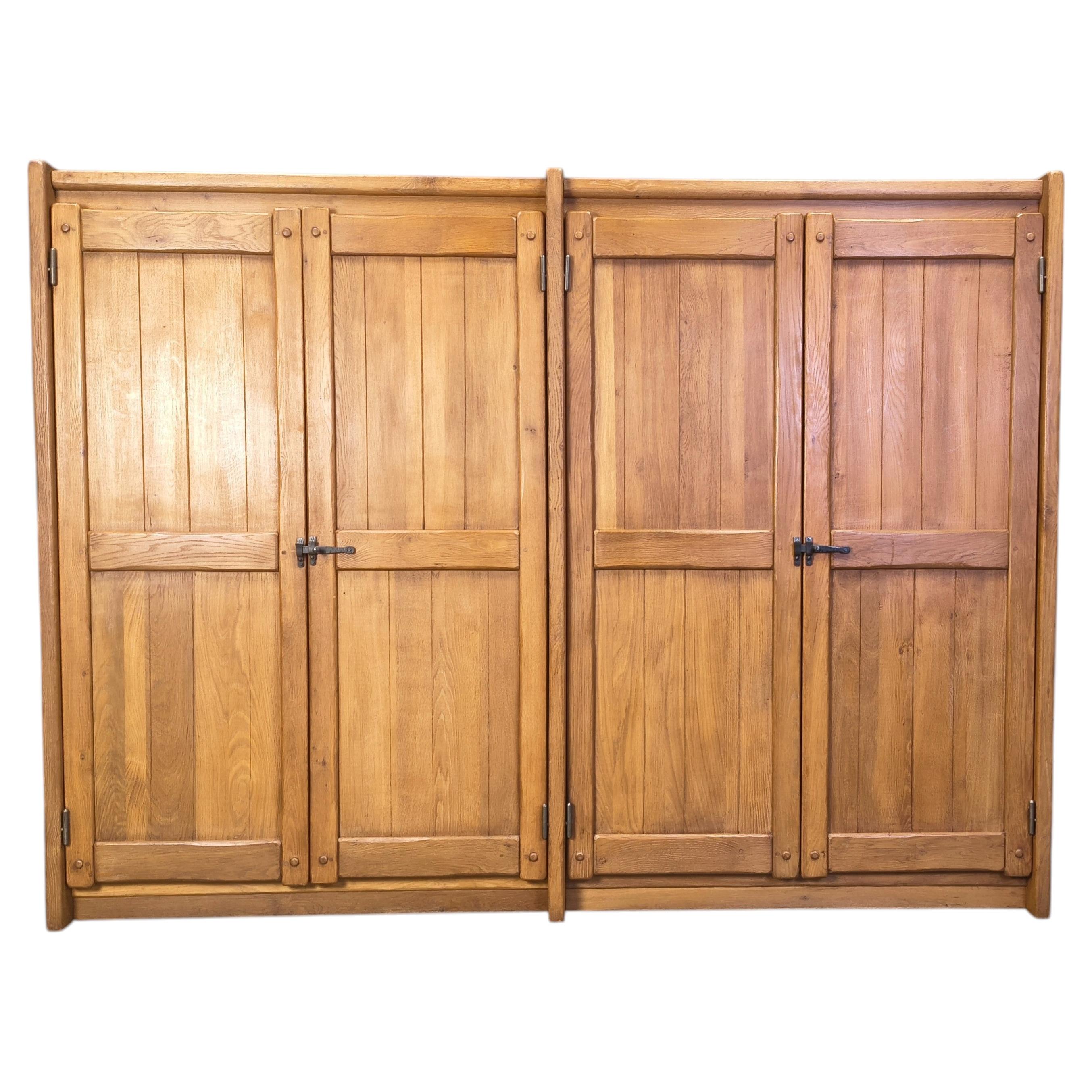 XL wardrobe in solid Oak by Kunstmeubelen Depuydt, Belgium, 1960s