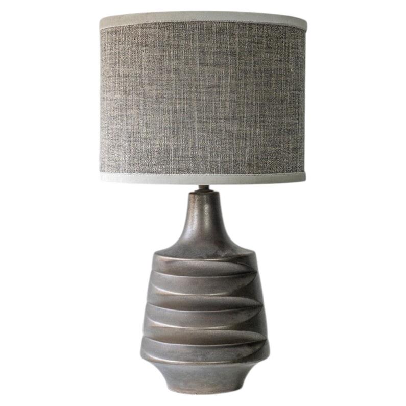 XL Warm Gray Metallic Lamp, Gray Custom Lampshade by R. Houben