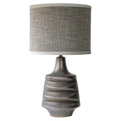 Lampada XL grigio caldo metallizzato, paralume grigio personalizzato di R. Houben