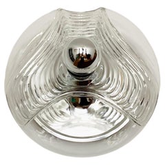 XL Wave Wall Lamp or Flush Light by Koch and Lowy for Peill and Putzler
