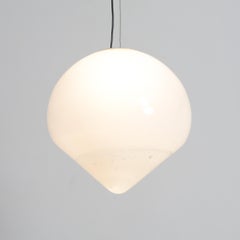 Extra Large White Murano Glass Pendant Lamp by A. Barbini