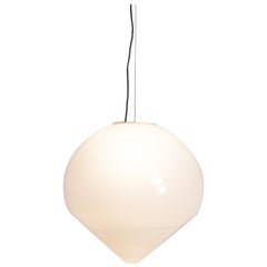 Extra Large White Murano Glass Pendant Lamp by A. Barbini