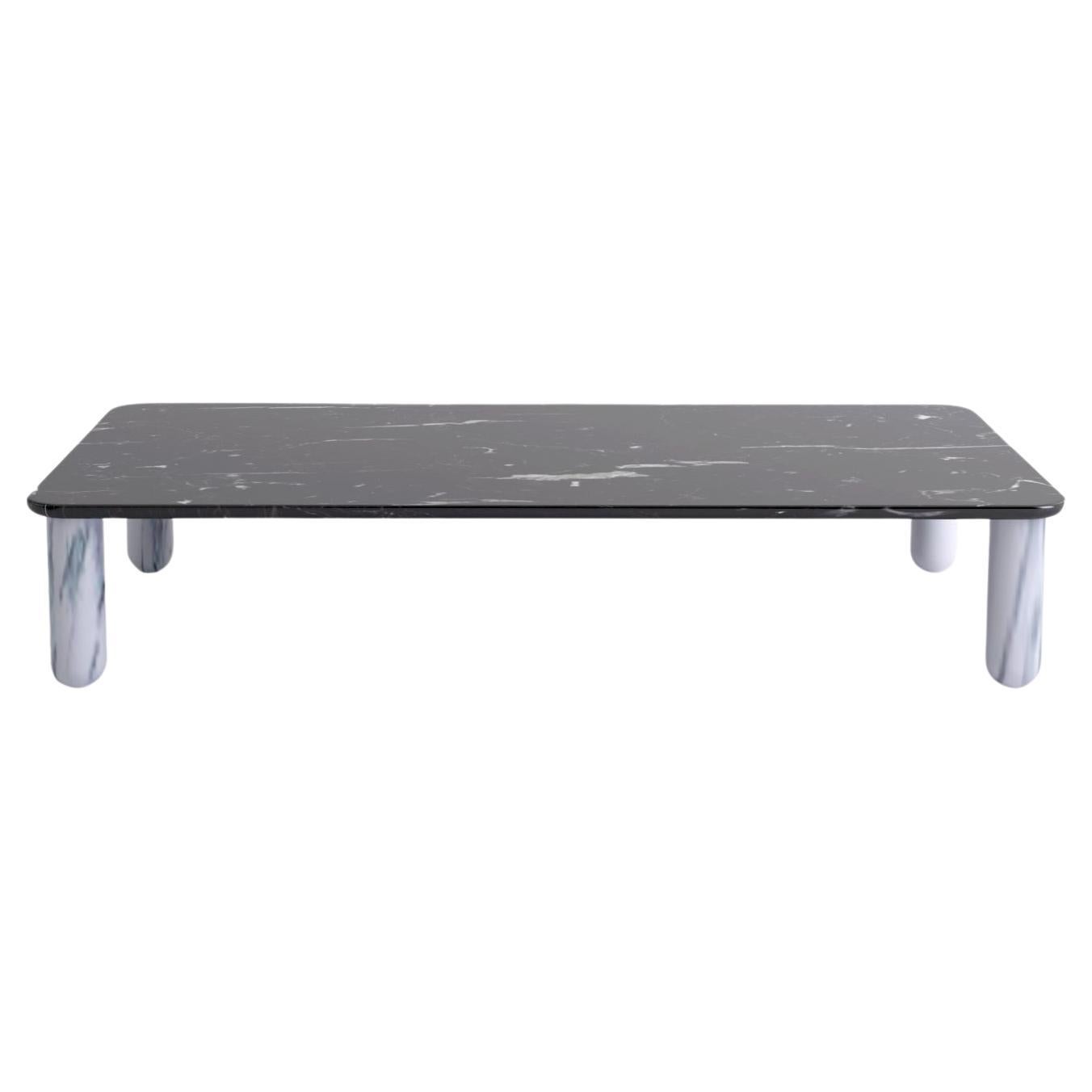 Xlarge Black and White Marble "Sunday" Coffee Table, Jean-Baptiste Souletie For Sale