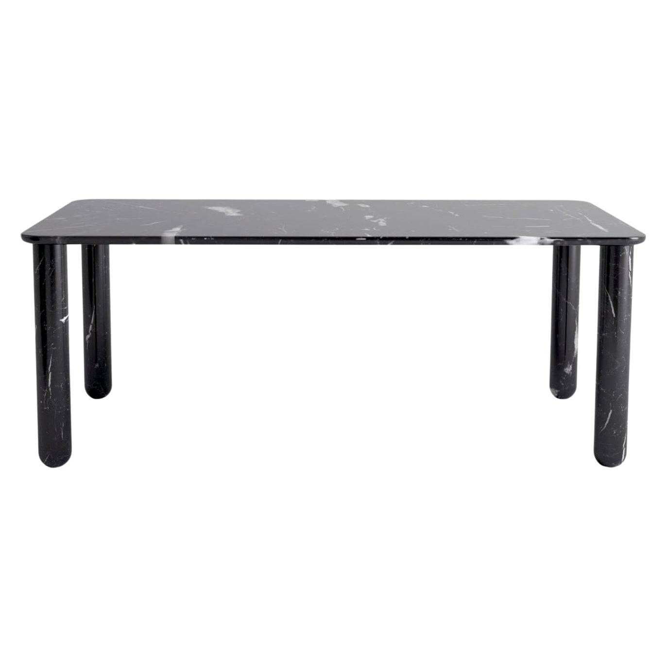 Grande table de salle à manger "Sunday" en marbre noir, Jean-Baptiste Souletie