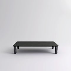 Xlarge Black Wood and Black Marble "Sunday" Coffee Table, Jean-Baptiste Souletie