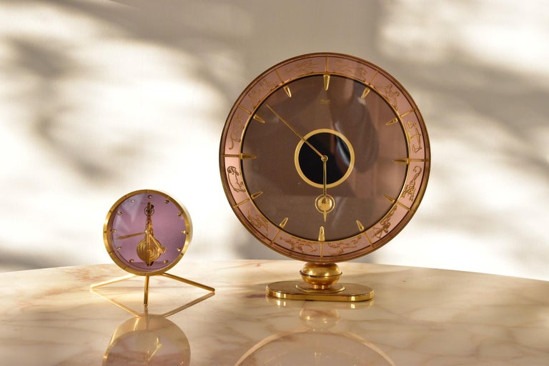 XLarge German 1930s Kienzle Zodiac Desk Clock, Design Heinrich Möller For Sale 6