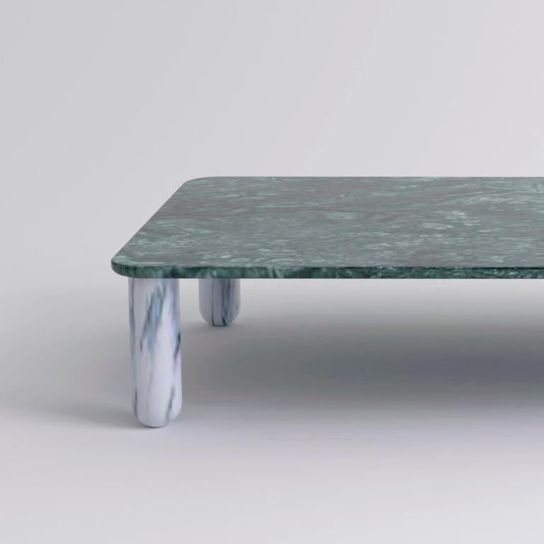 Moderne Table basse Sunday en marbre vert et blanc XLarge, Jean-Baptiste Souletie en vente