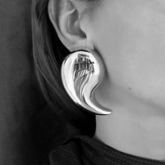 XLarge Sculptural Statement Silver Earrings