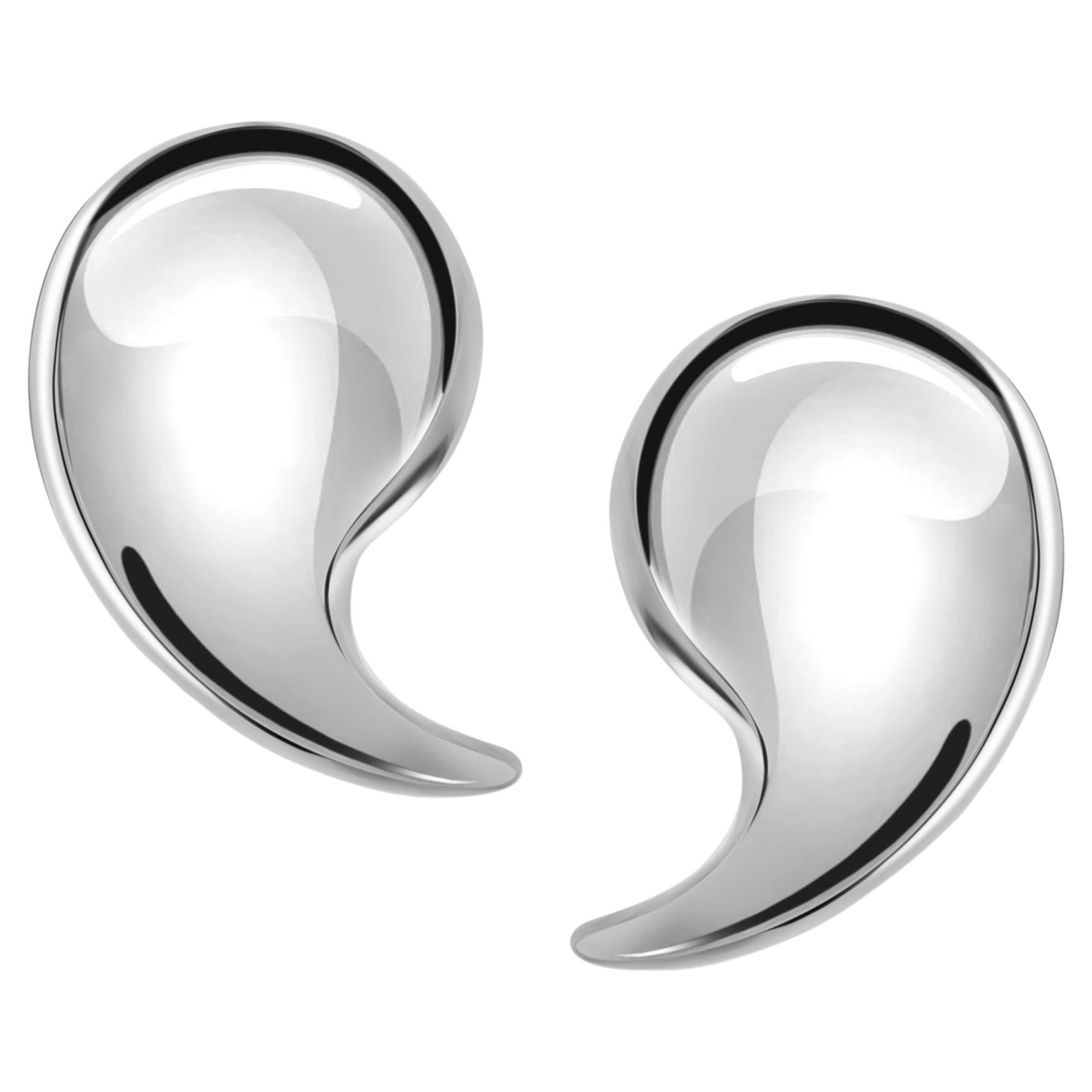XLarge Sculptural Statement Silver Earrings  For Sale