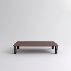 XLarge Walnut and Black Marble "Sunday" Coffee Table, Jean-Baptiste Souletie