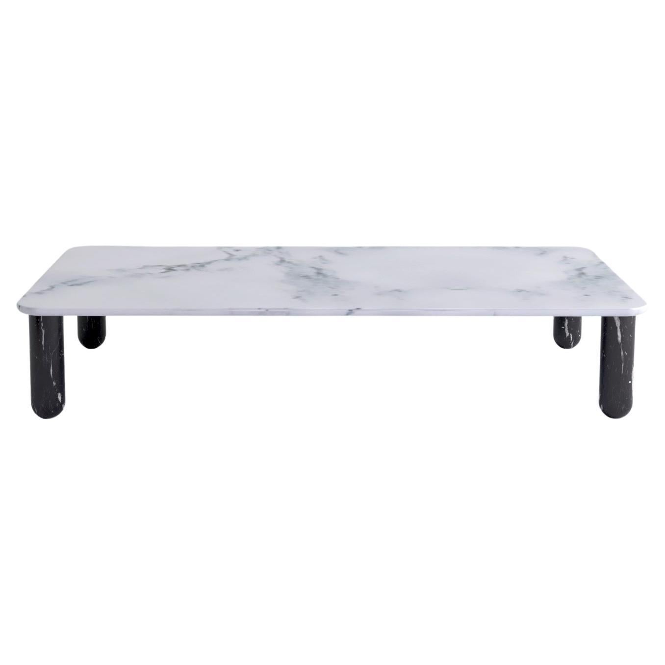 Grande table basse "Sunday" en marbre blanc et noir, Jean-Baptiste Souletie