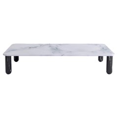 Xlarge White and Black Marble "Sunday" Coffee Table, Jean-Baptiste Souletie