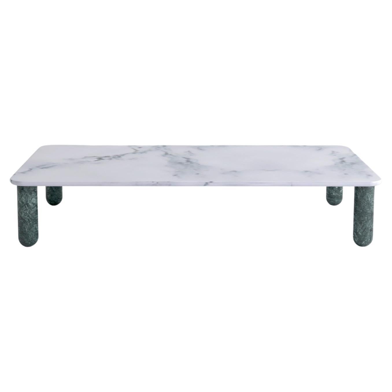 Table basse « Sunday » en marbre blanc et vert XLarge, Jean-Baptiste Souletie