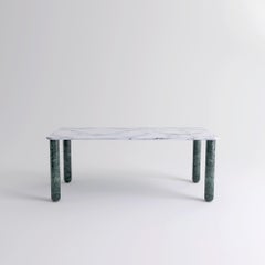 Xlarge White and Green Marble "Sunday" Dining Table, Jean-Baptiste Souletie
