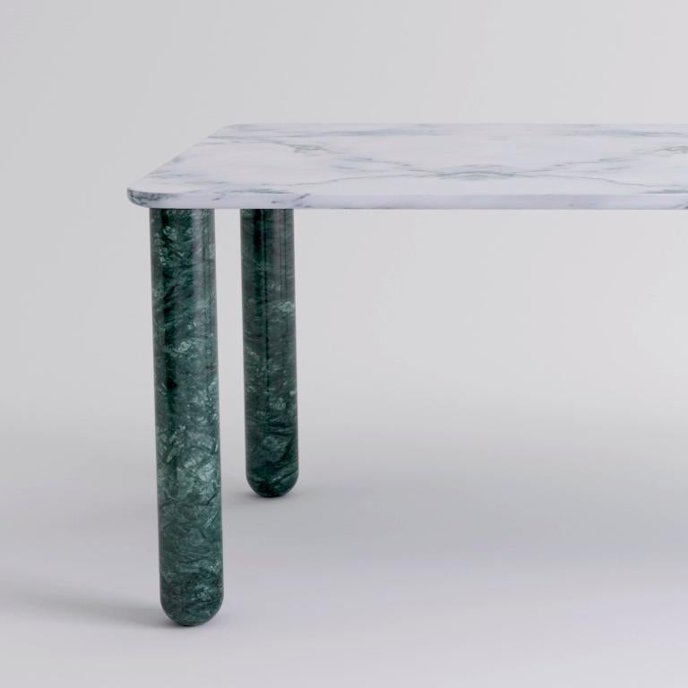 Modern Xlarge White and Green Marble 