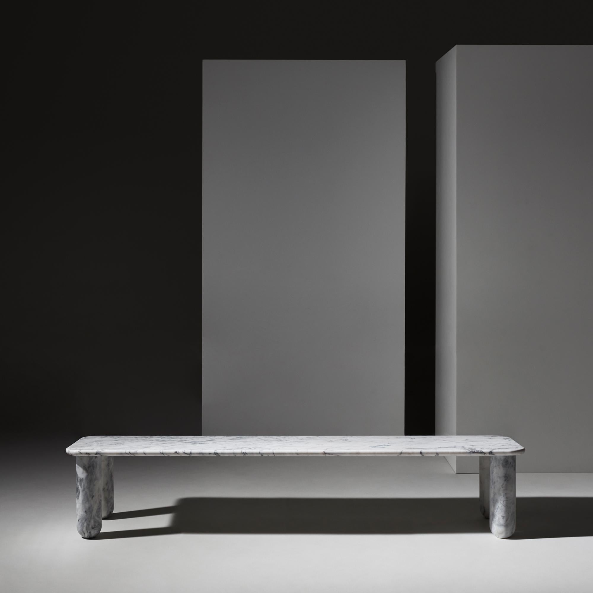 XXIe siècle et contemporain Table basse Sunday en marbre blanc XLarge, Jean-Baptiste Souletie en vente