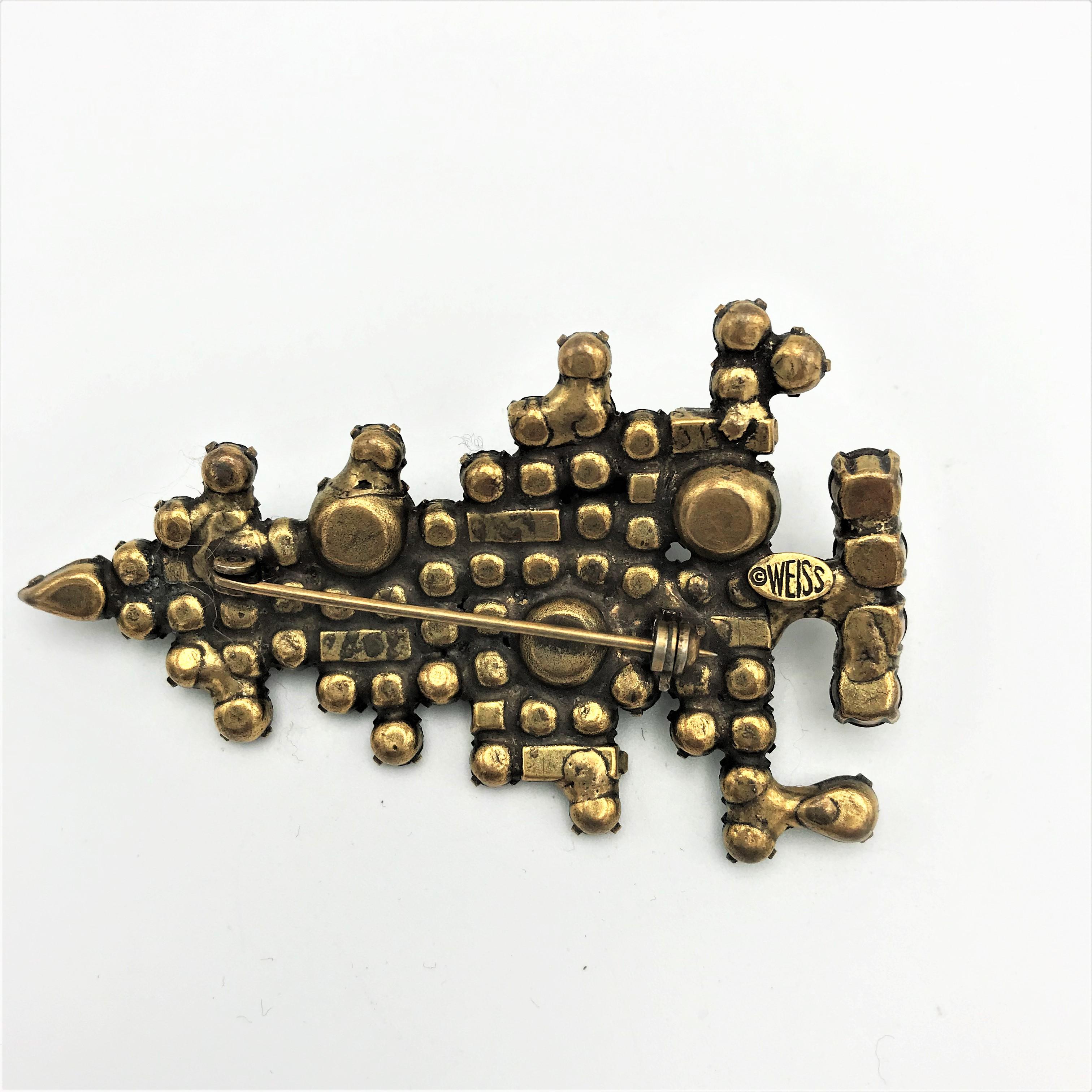 XMAS Tree Brosche von WEISS, geschliffene Swarovski Strasssteine aus den 1940er Jahren im Angebot 1