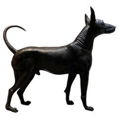 Xolo Hairless Dog Bronze Sculpture Master Sculptor Guillermo Castano Mexico 2008