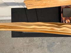 Scultura in bosso Fluent, intagliata a mano, lunga 79 cm, finitura liscia