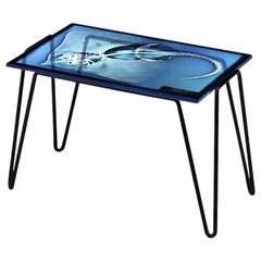 "Xraydio 1 Razza" Glass and Black Raw Steel Side Table by Moroso for Diesel