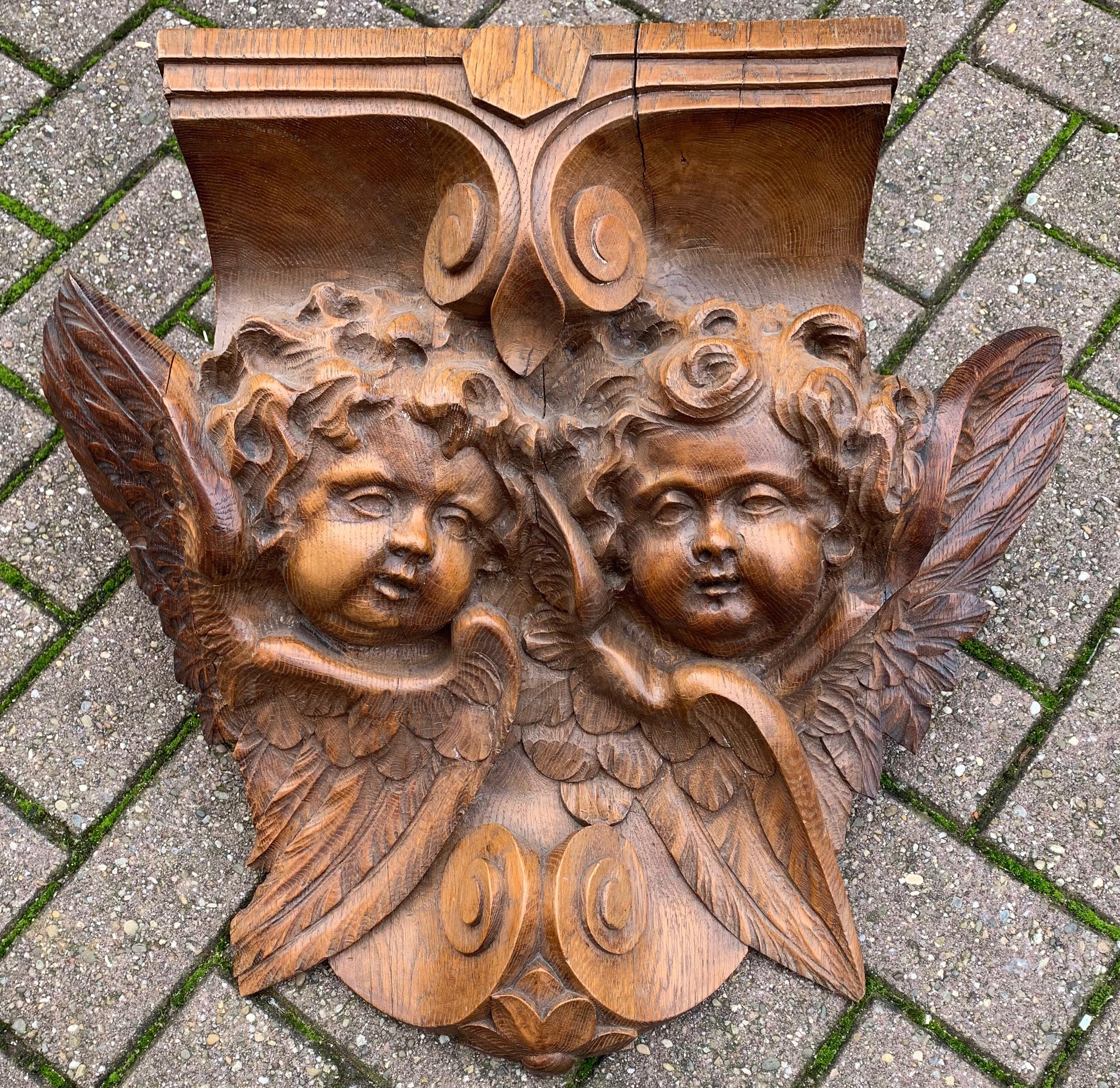 Large & Top Quality Carved Gothic Church Wall Shelf / Bracket Auguste Van Assche 4