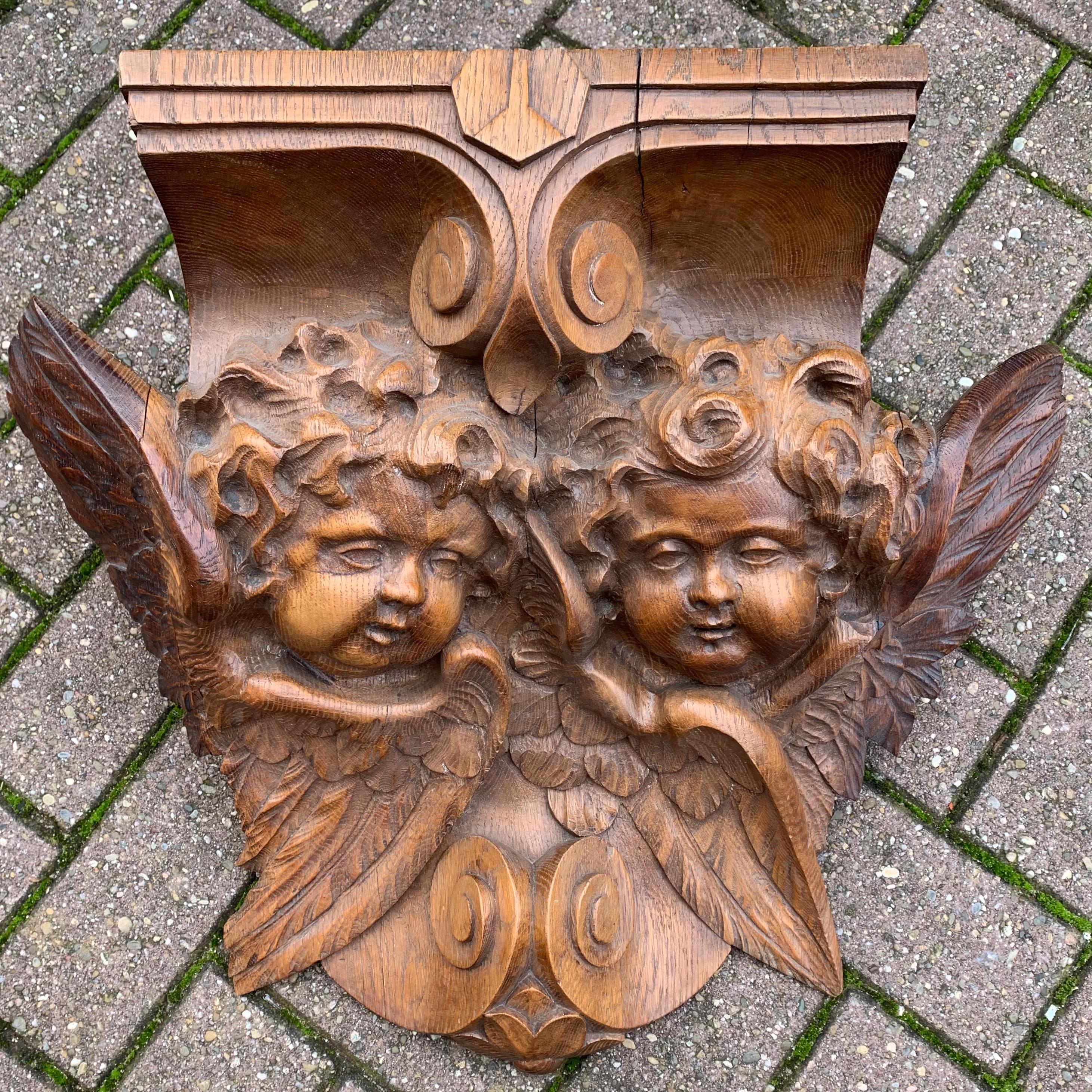 Large & Top Quality Carved Gothic Church Wall Shelf / Bracket Auguste Van Assche 8