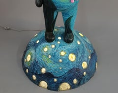 Pop Art - Figurative Animal Sculpture- Moon Rabbit Version Van Gogh No.2
