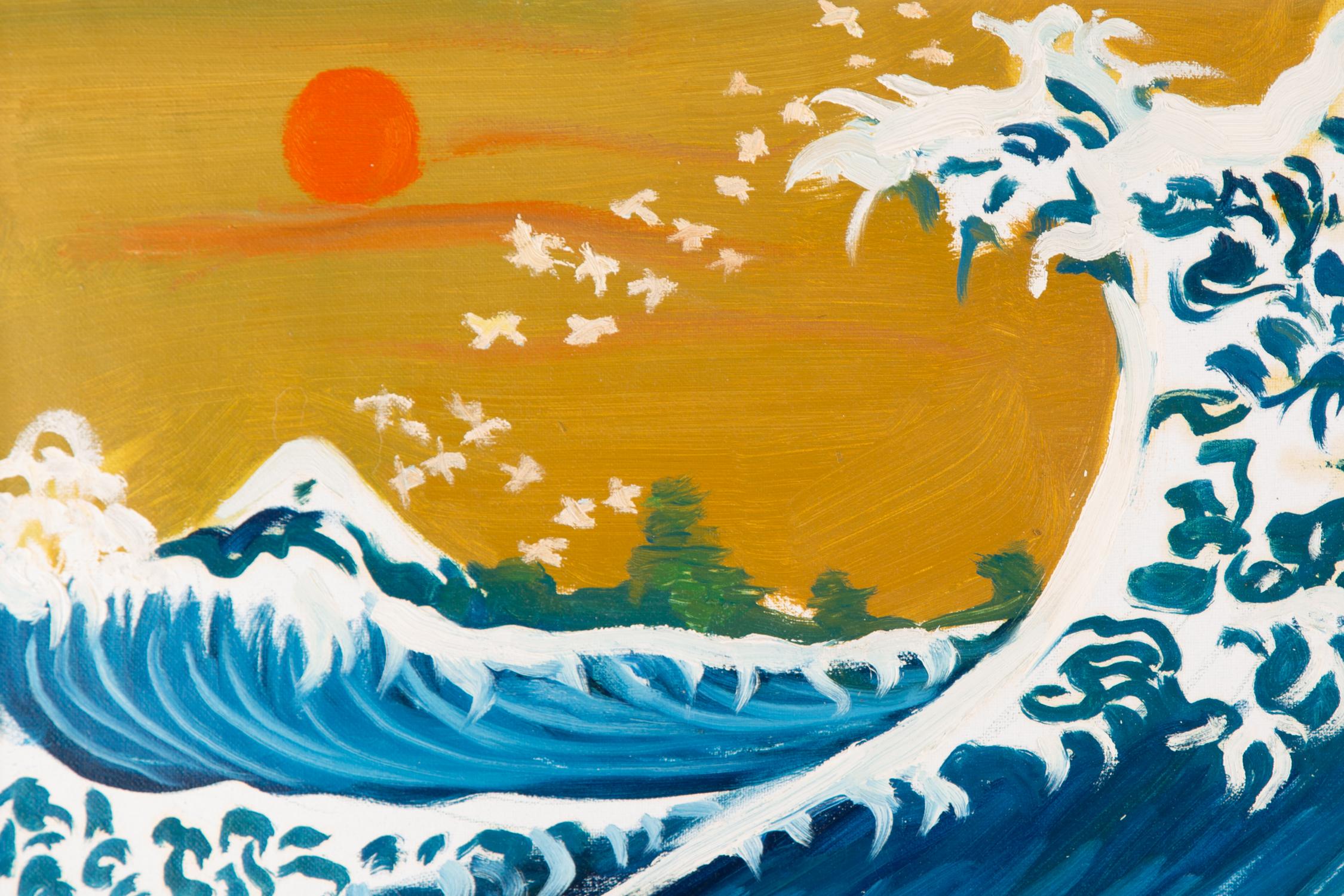 Xu Yan Landschaft, Original, Öl auf Leinwand, „Wave“ im Angebot 1