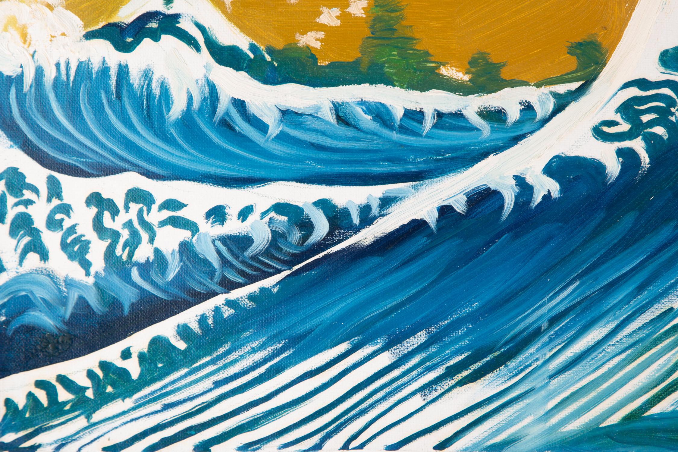 Xu Yan Landschaft, Original, Öl auf Leinwand, „Wave“ im Angebot 3